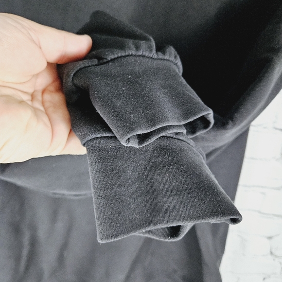 SNIDEL | boxy pullover washed black stretch crewneck sweatshirt - Picture 4 of 4